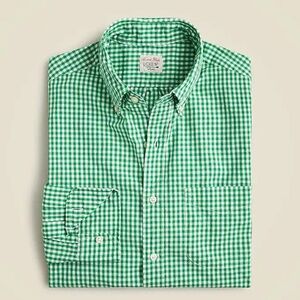 ISO IN SEARCH OF Jcrew Secret Wash Cotton Shirt In Quincy Gingham Green  S or M